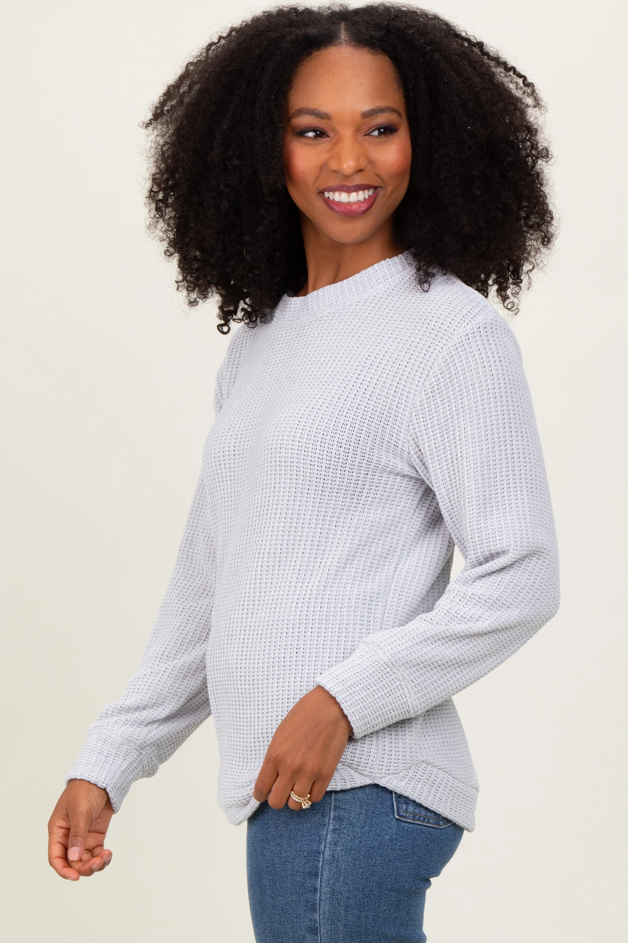 Ivory Chenille Knit Sweater - Image 3