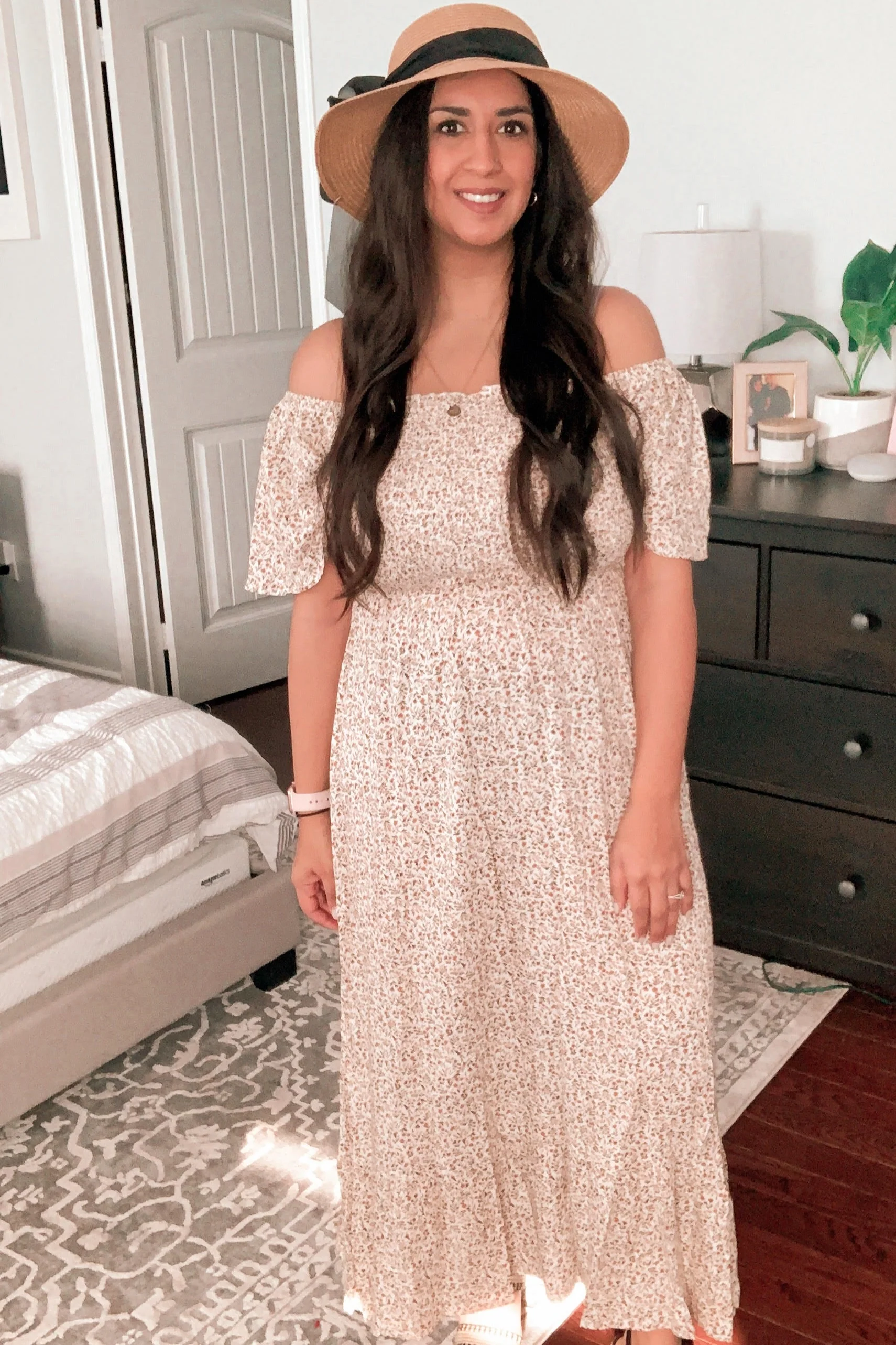 Ivory Floral Smocked Maxi Dress - Image 21