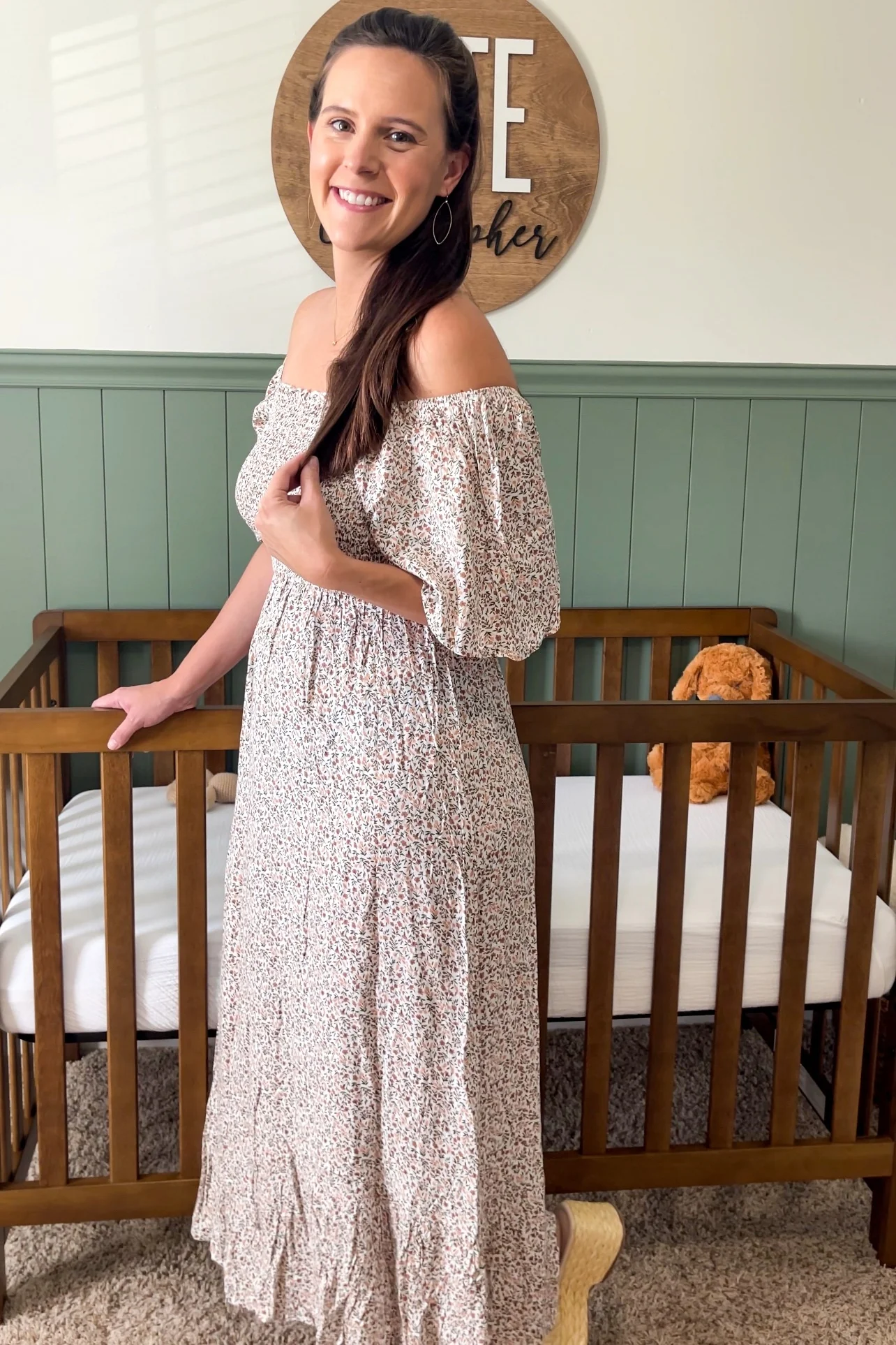 Ivory Floral Smocked Maxi Dress - Image 23