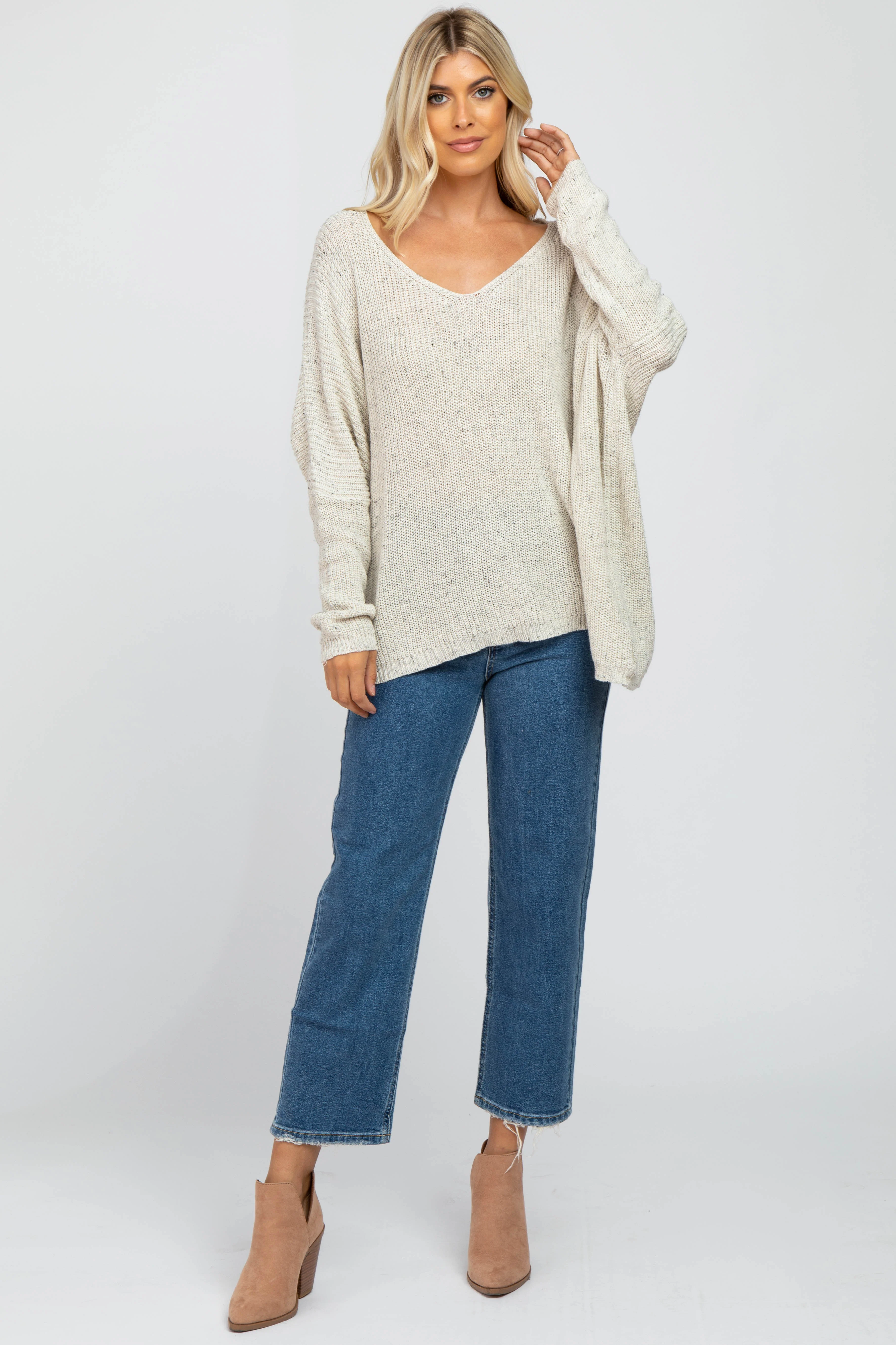 Ivory Speckled Oversized Sweater - Image 5