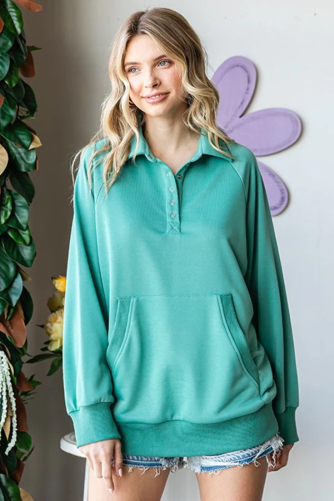 Jade Collared Snap Button Maternity Pullover - Image 5