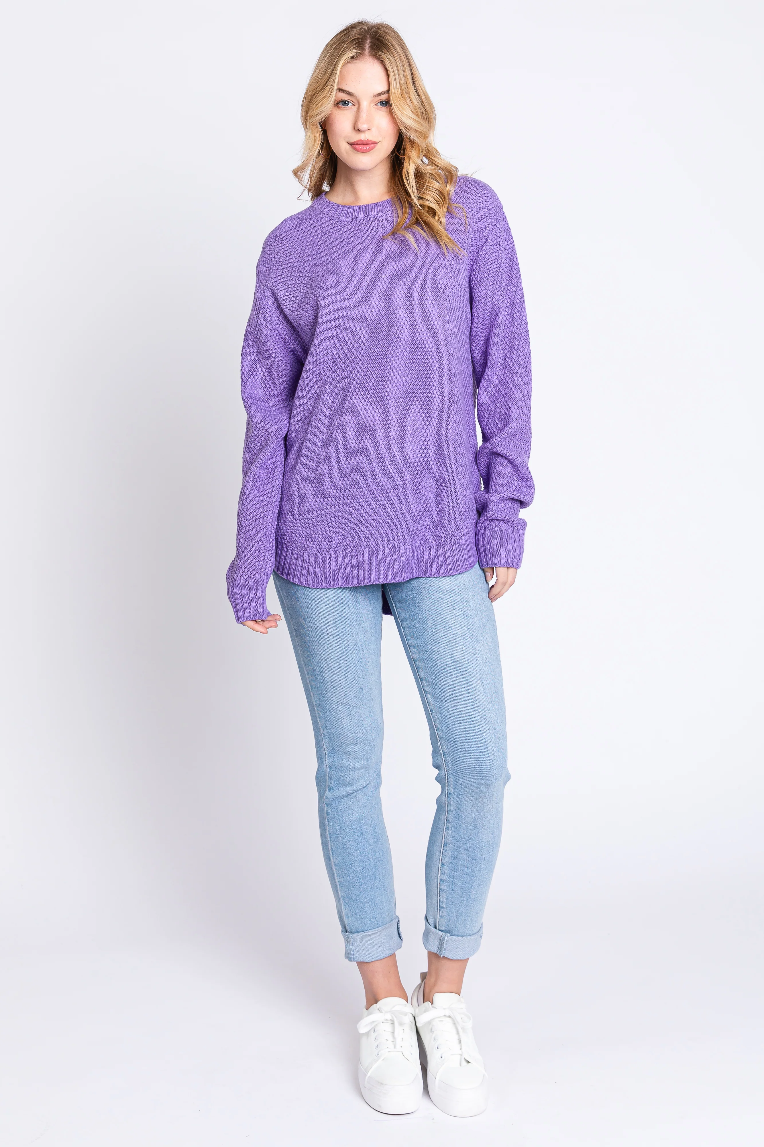 Lavender Knit Pullover Sweater - Image 4