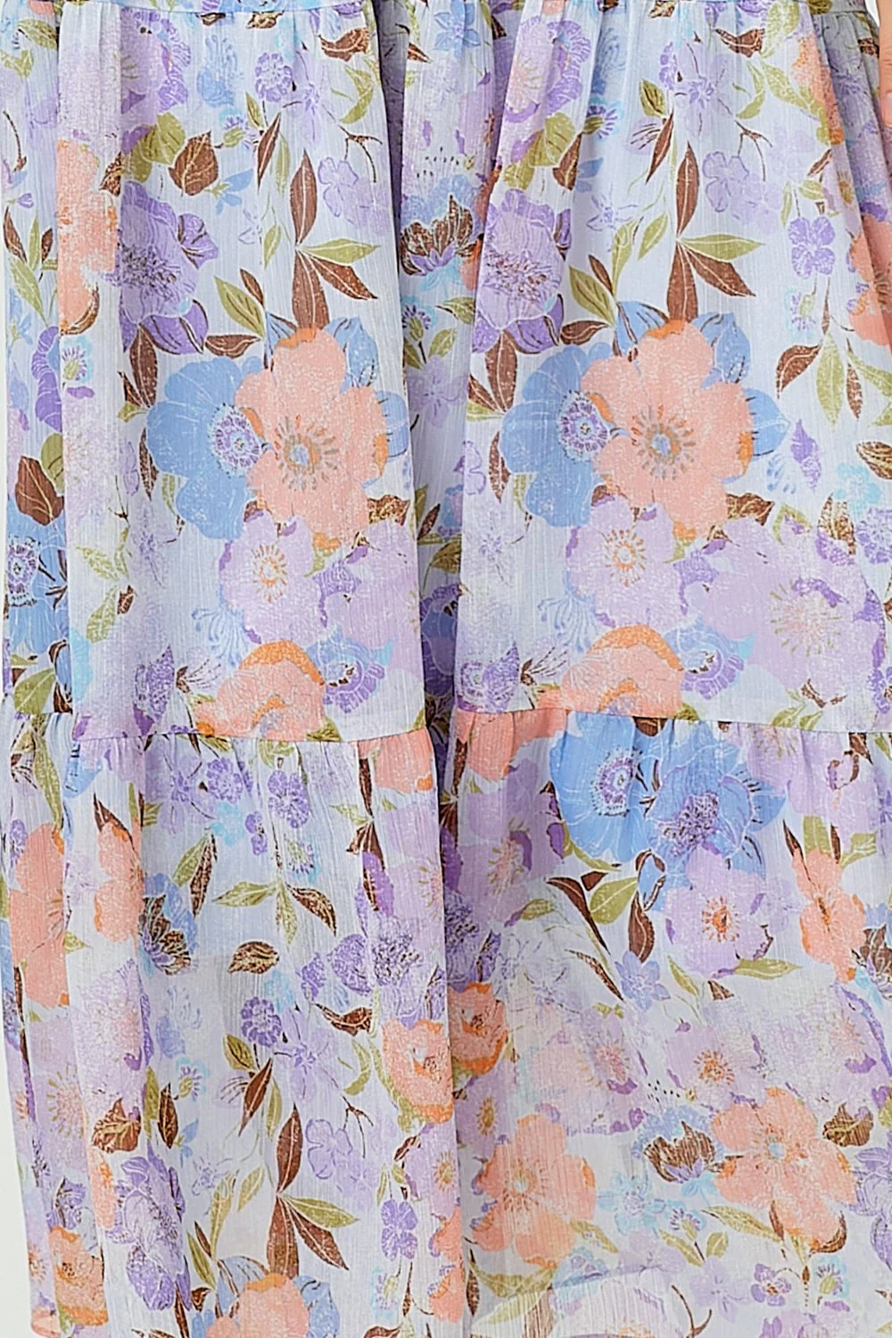 Lavender Mix Printed Long Tiered Dress - Image 5