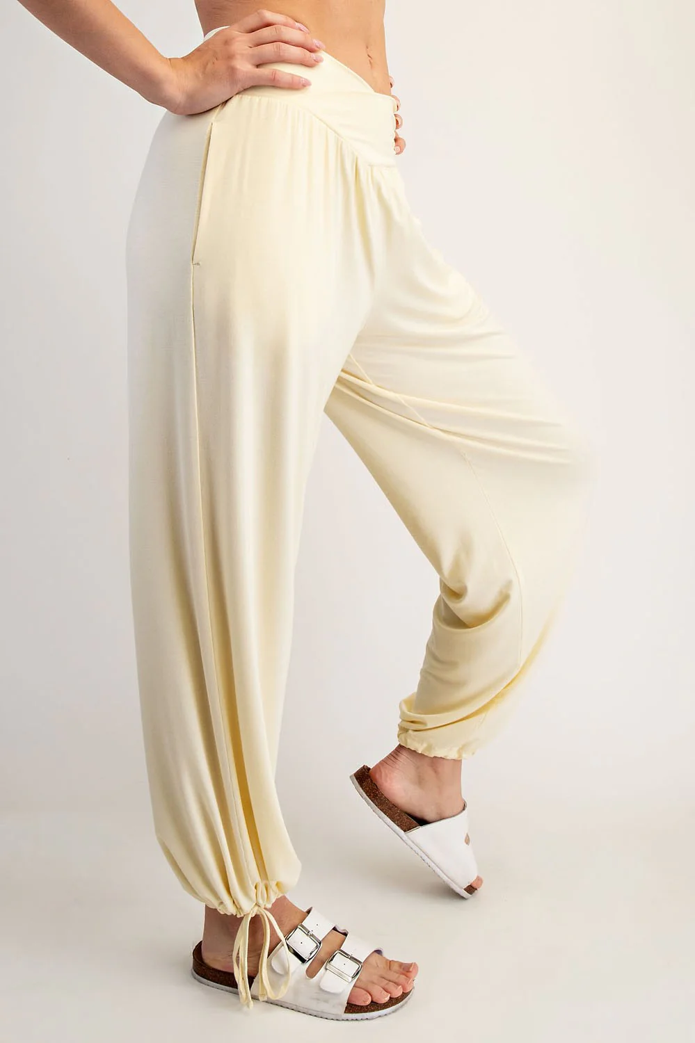 Lemon Crossover Waist Pants - Image 2