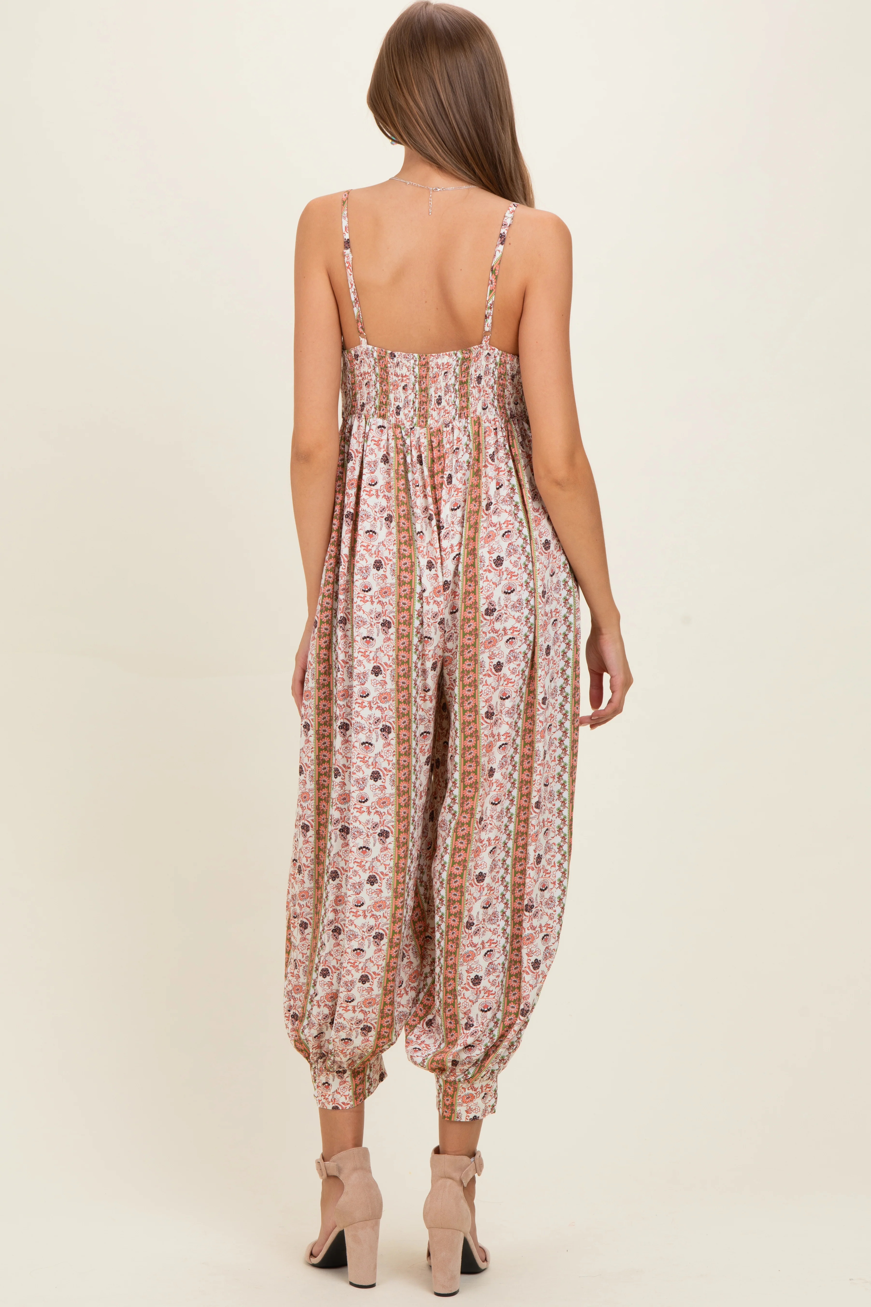 Lemongrass Floral Harem Leg Maternity Jumpsuit - Image 3