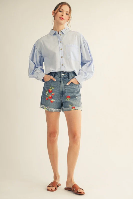 Light Blue Button Down Lightweight Casual Shirt - Image 3