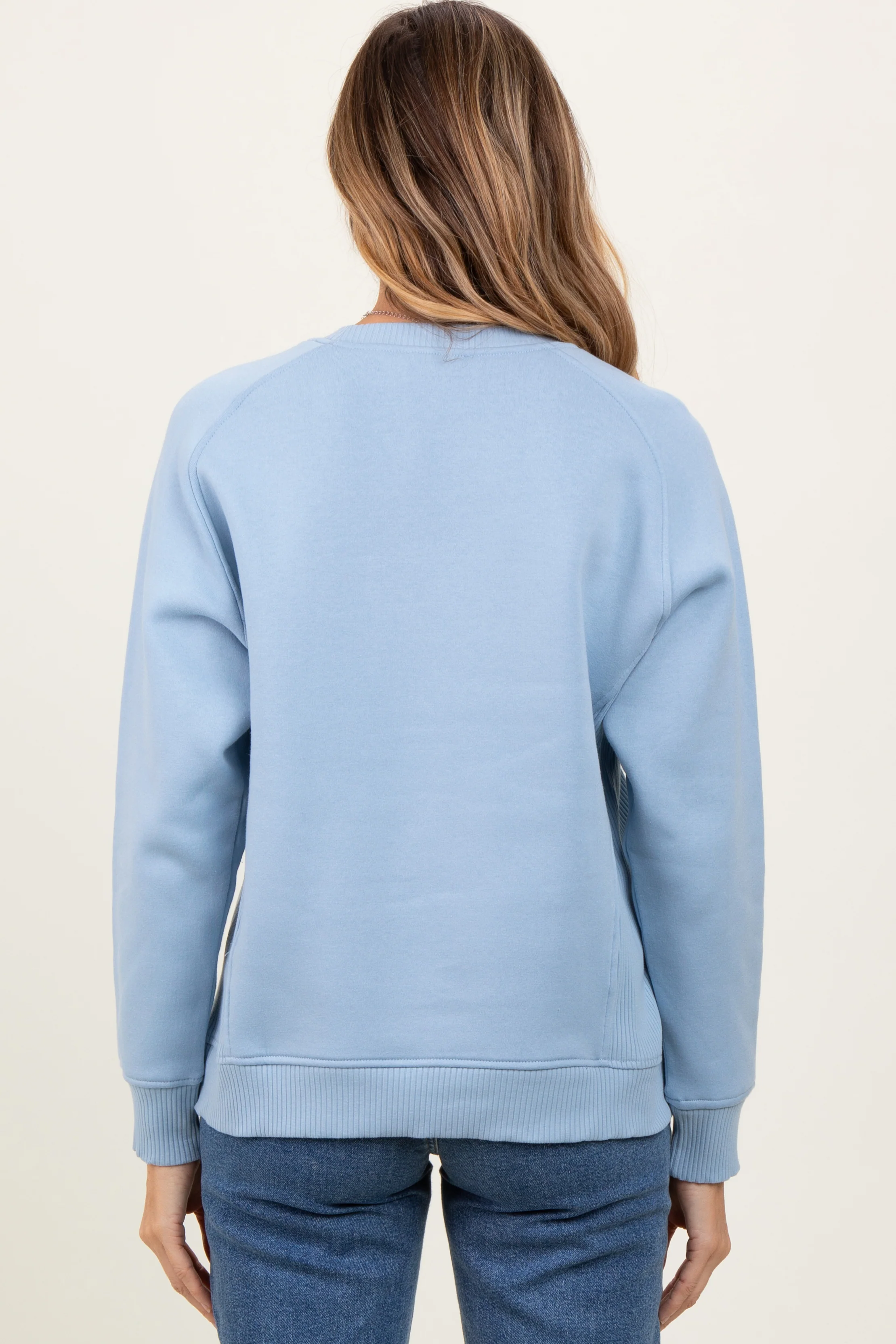 Light Blue Fleece Sweatshirt - Image 4