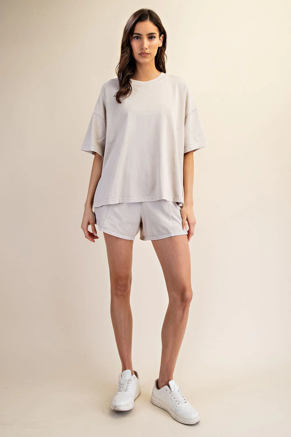 Light Grey Washed Oversized Boxy Tee - Image 5