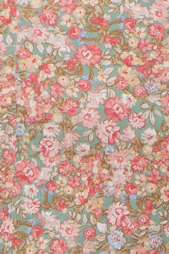 Light Olive Floral Bubble Sleeve Maternity Plus Dress - Image 3