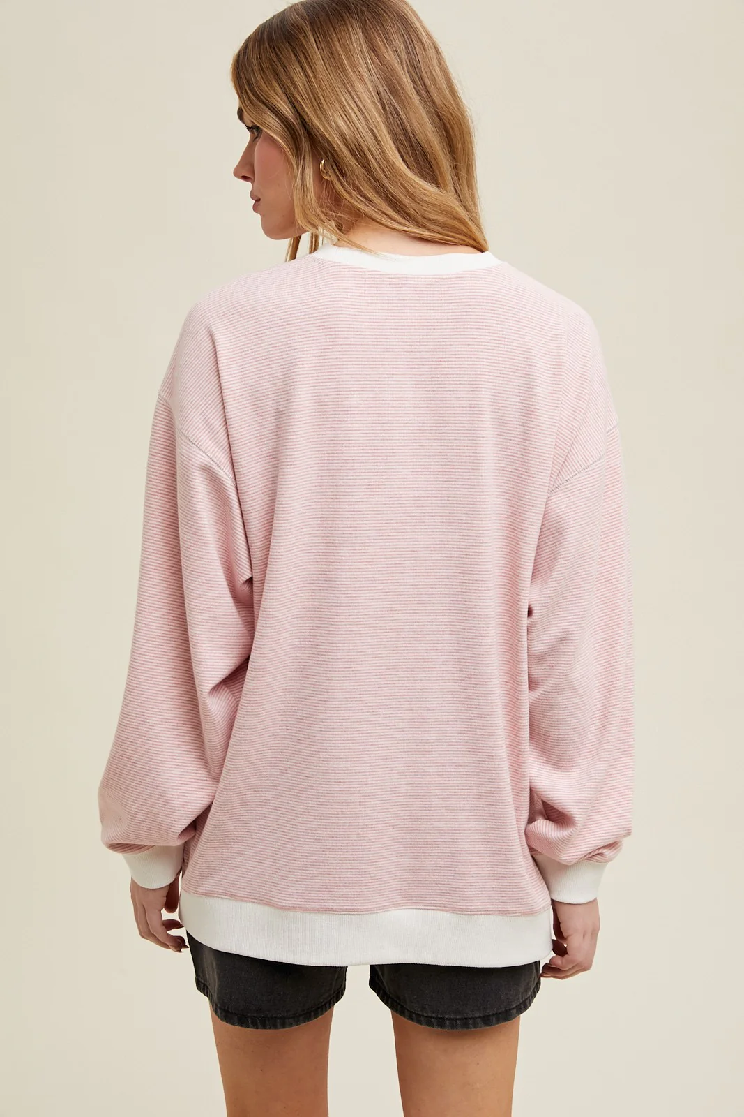 Light Pink Striped Pullover Top - Image 3