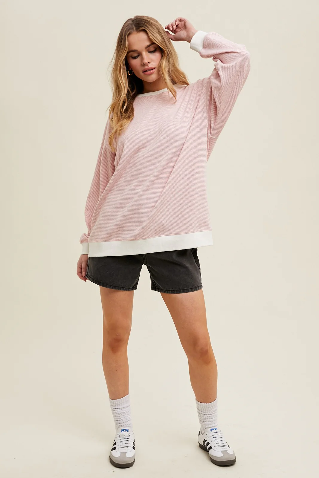 Light Pink Striped Pullover Top - Image 4