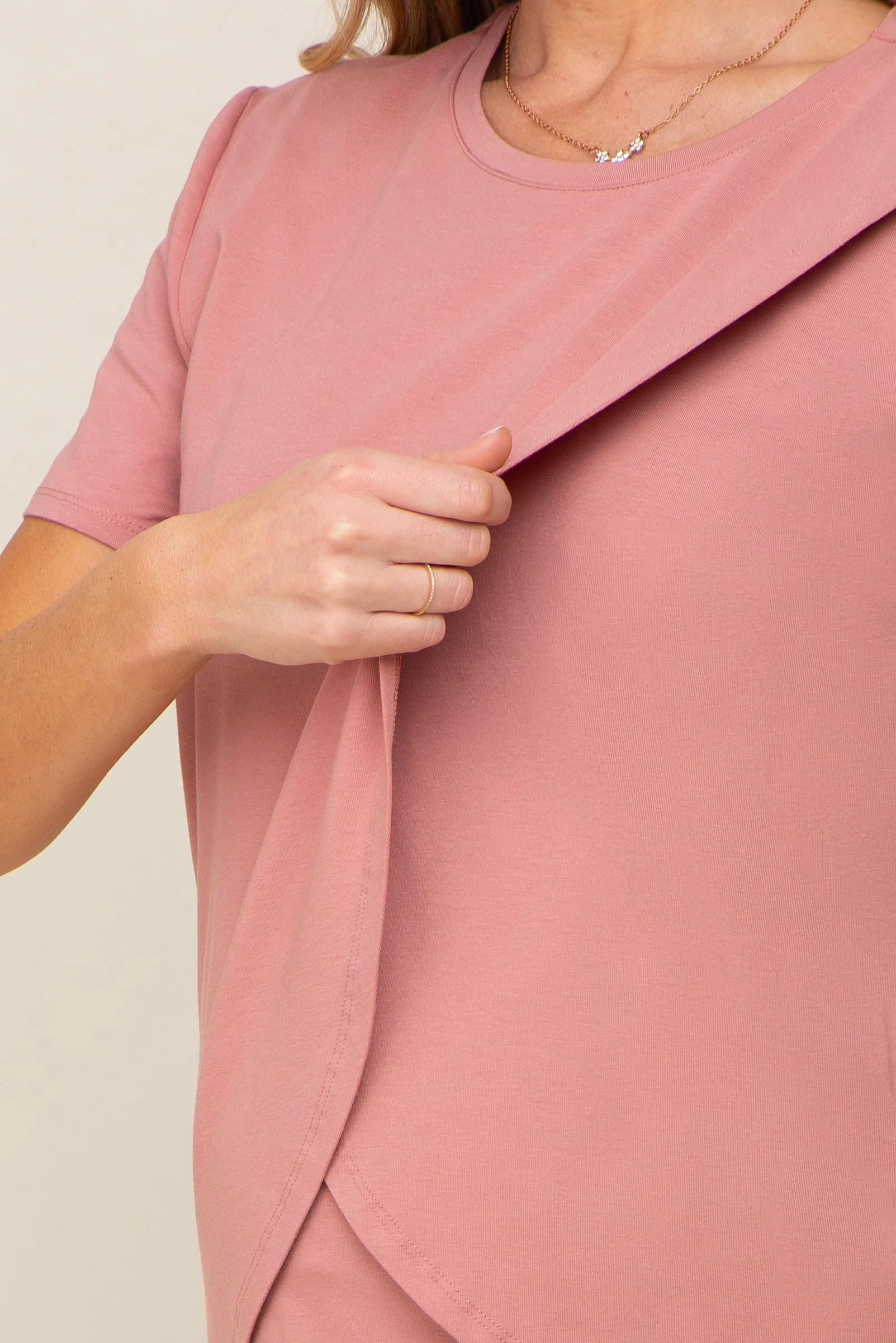 Mauve Bravado Designs Short Sleeve Nursing Top - Image 4