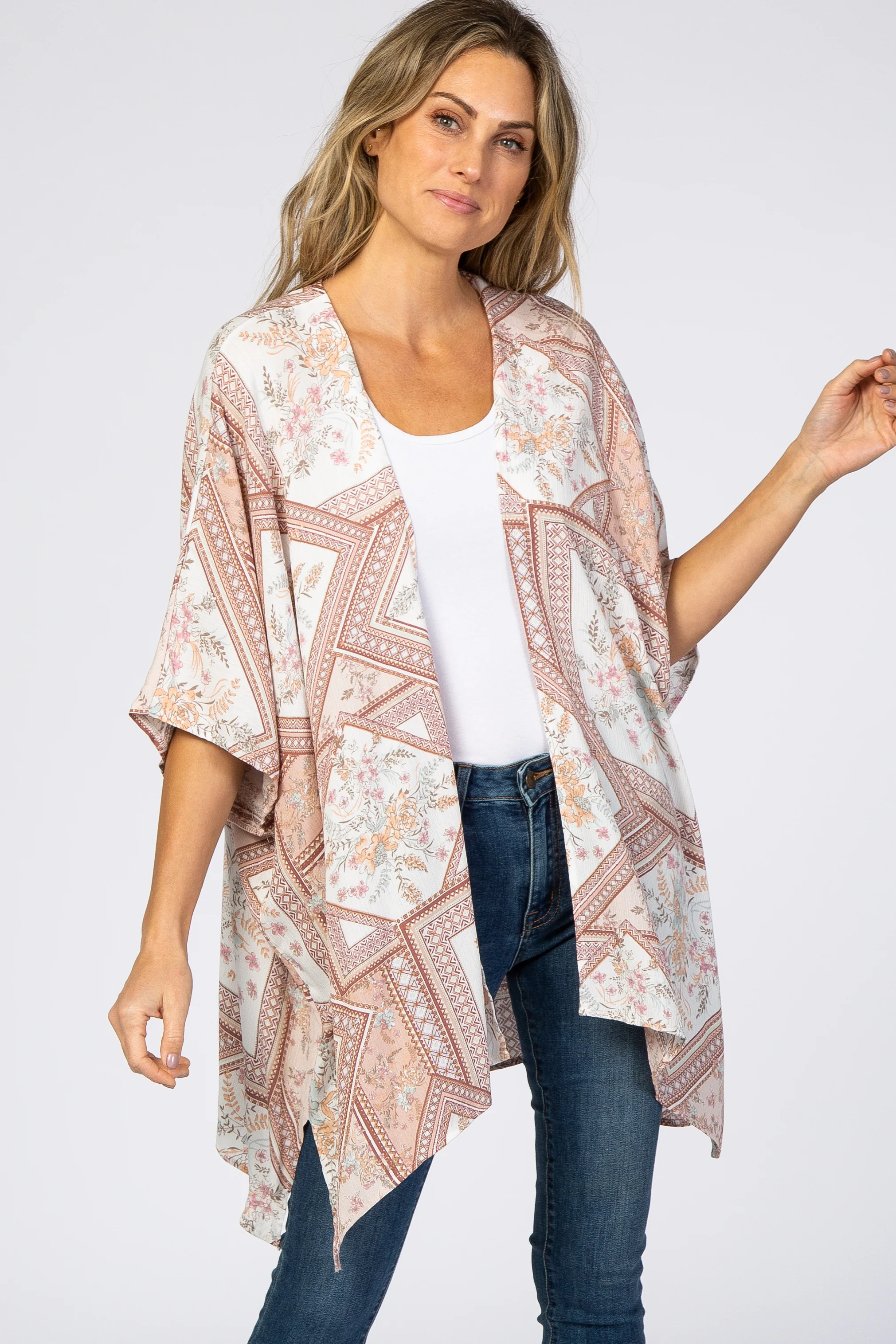 Mauve Printed Maternity Cover Up - Image 5