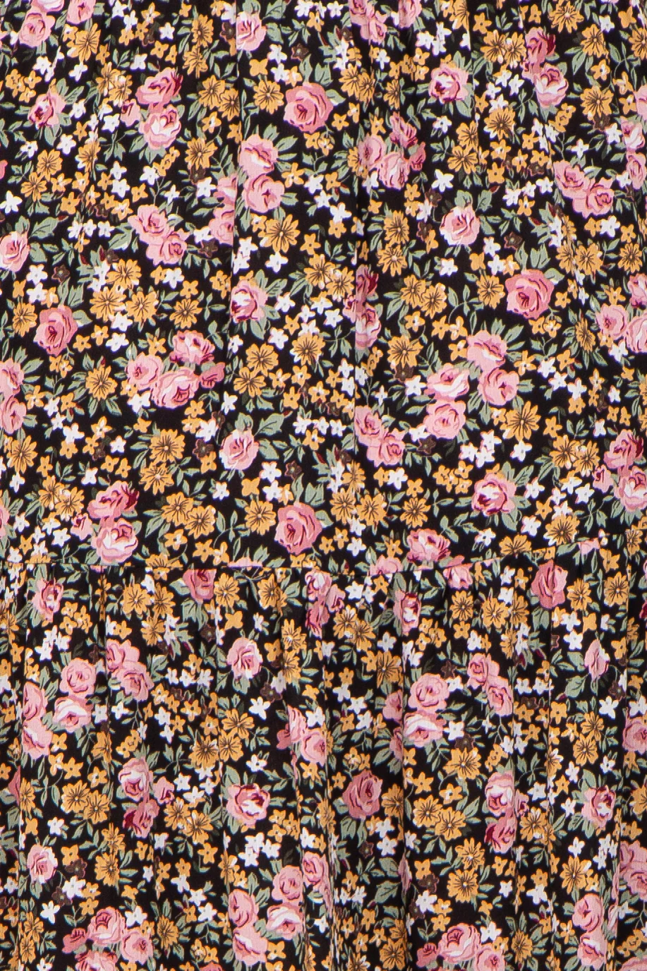 Multi-Color Floral Smocked Tiered Maternity Midi Dress - Image 4