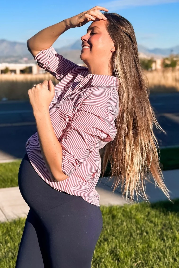 Navy Blue Basic Maternity Leggings - Image 6