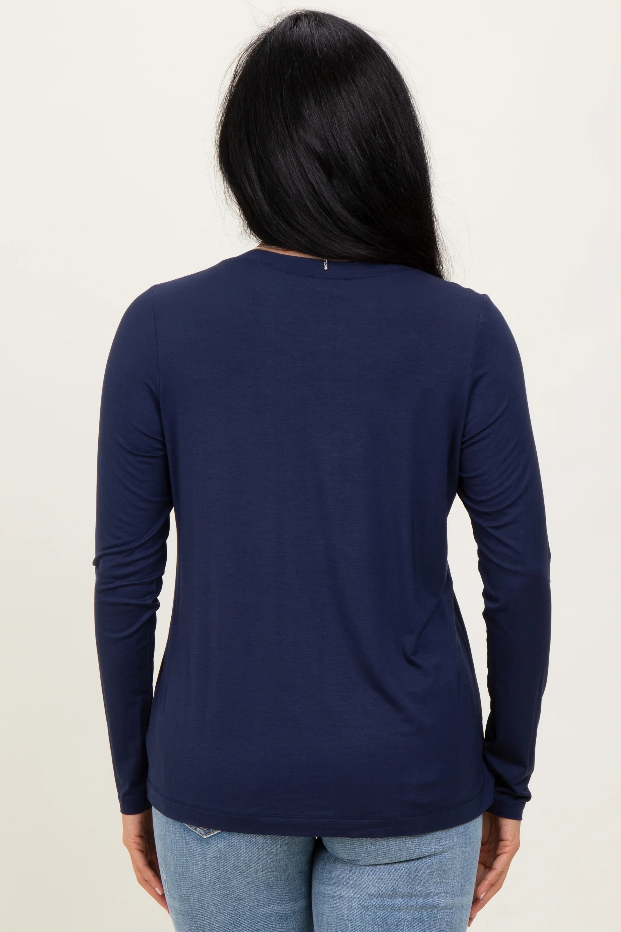 Navy Blue Long Sleeve Top - Image 4