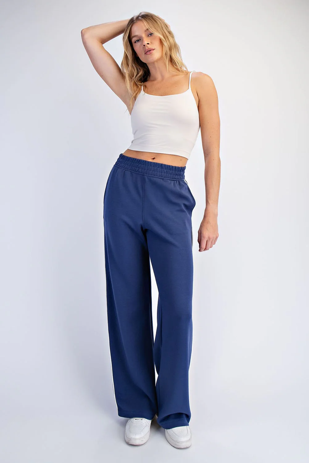 Navy Stripe Detail Lounge Pants - Image 2