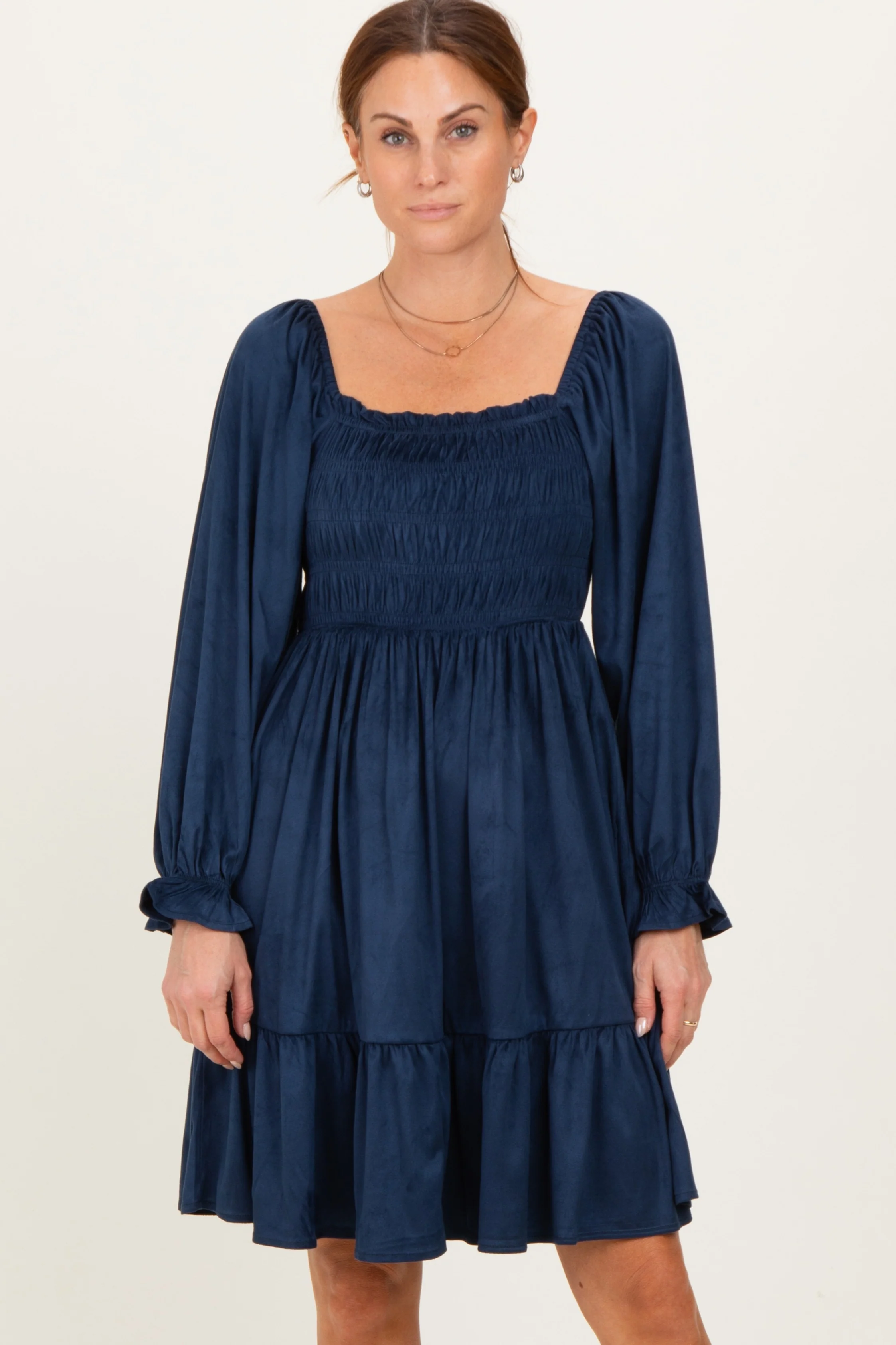 Navy Suede Dress - Image 4