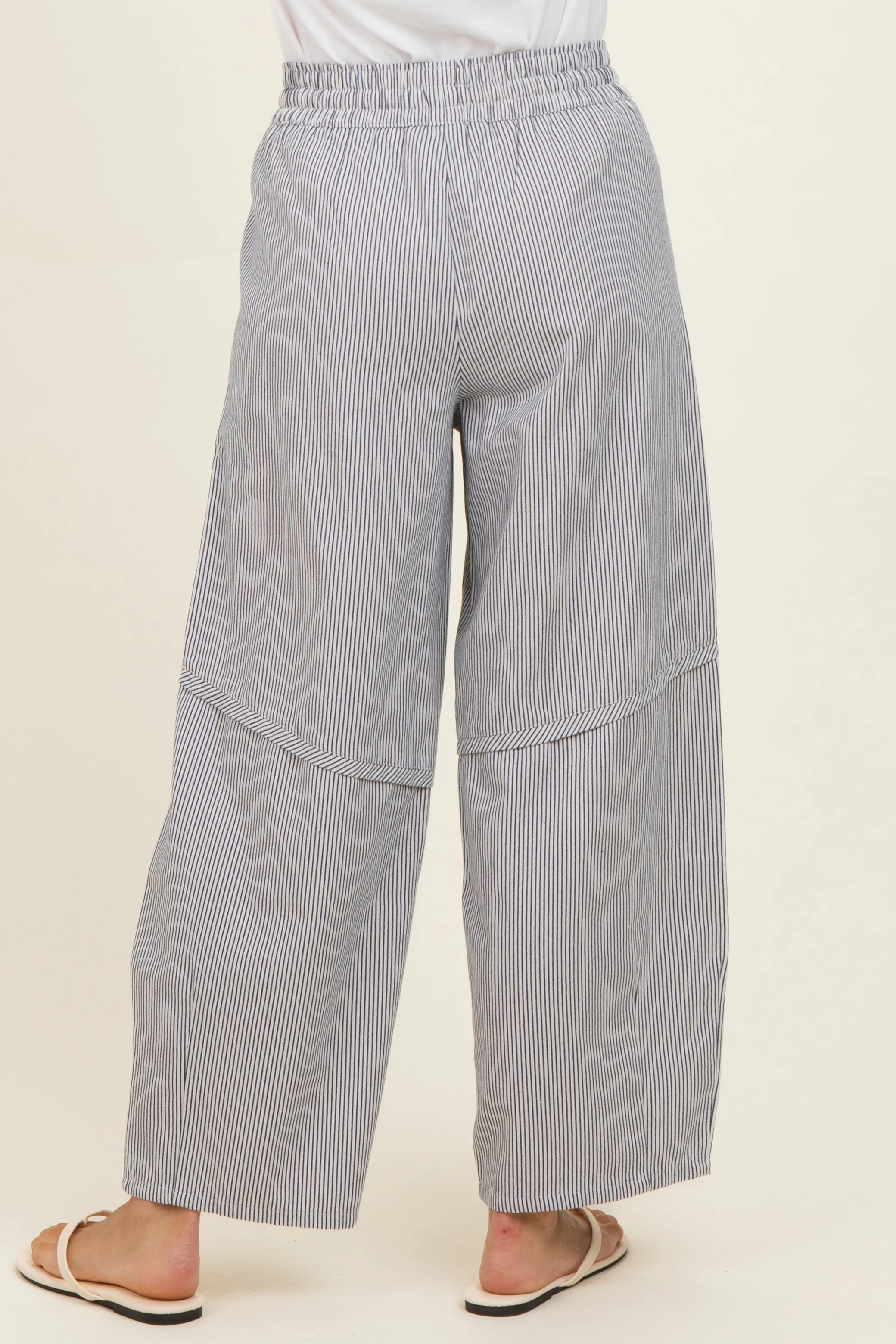 Off White Striped Relaxed Fit Pants - Image 4