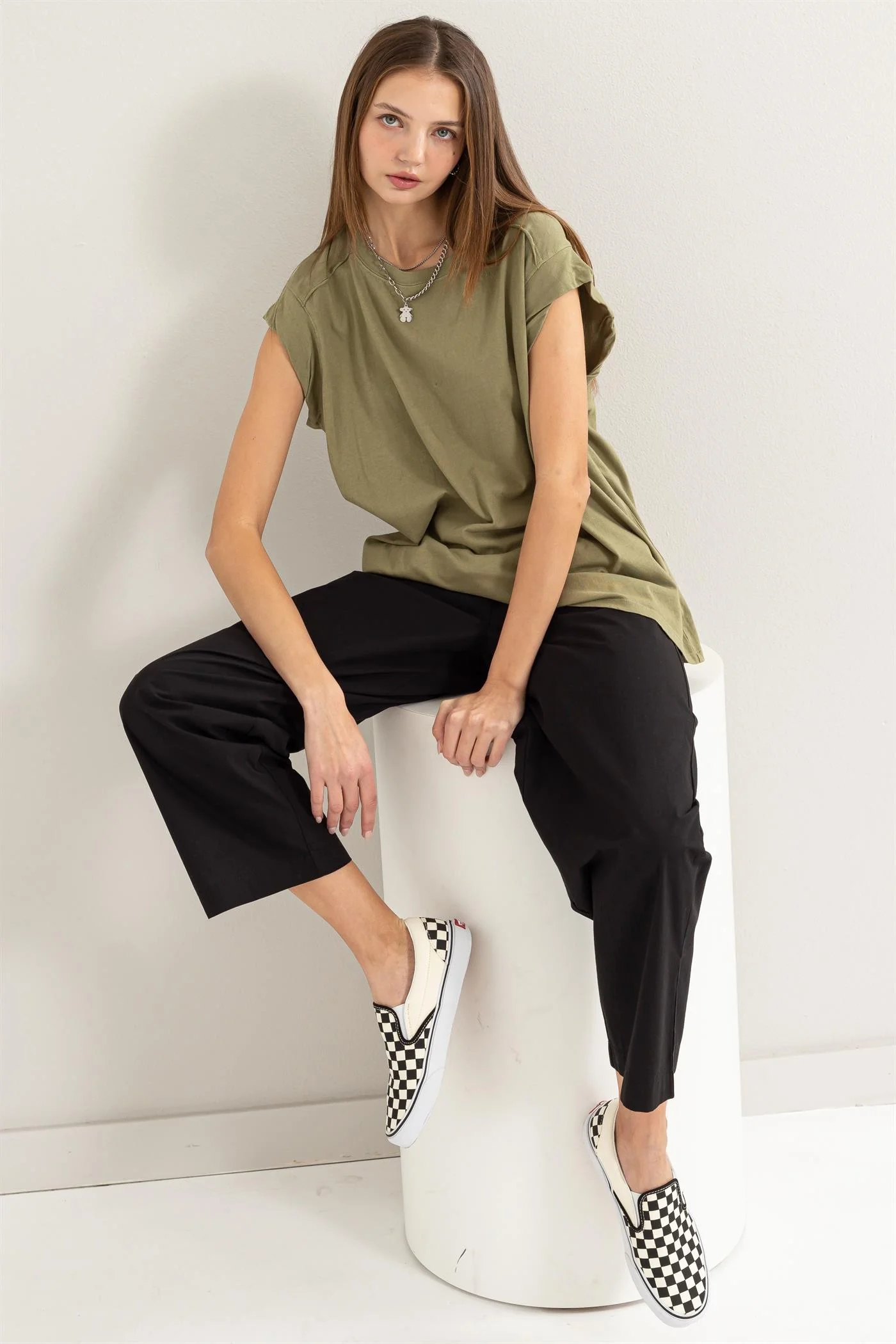 Olive Soft Oversized Top - Image 4