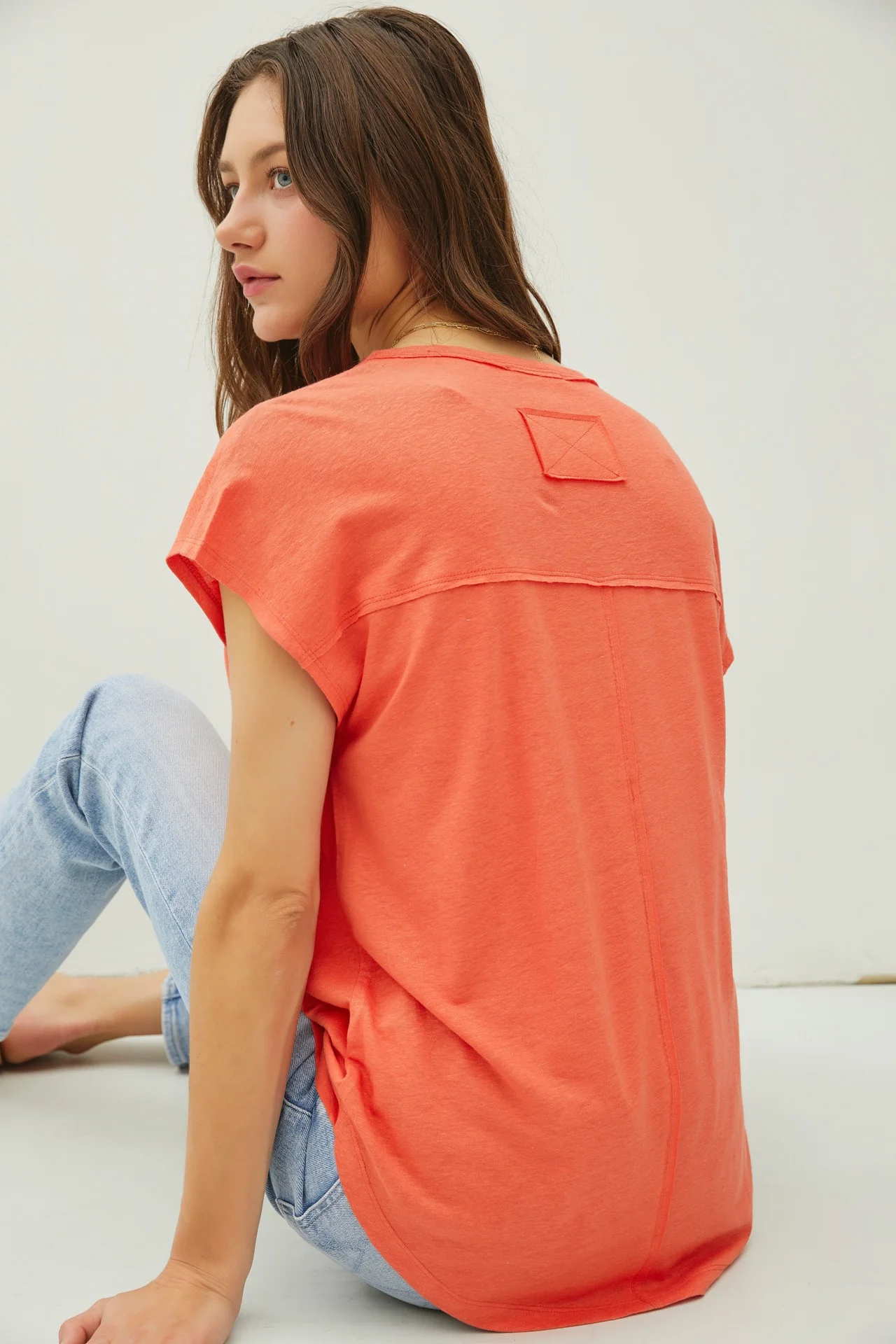 Orange V-Neck Top - Image 3