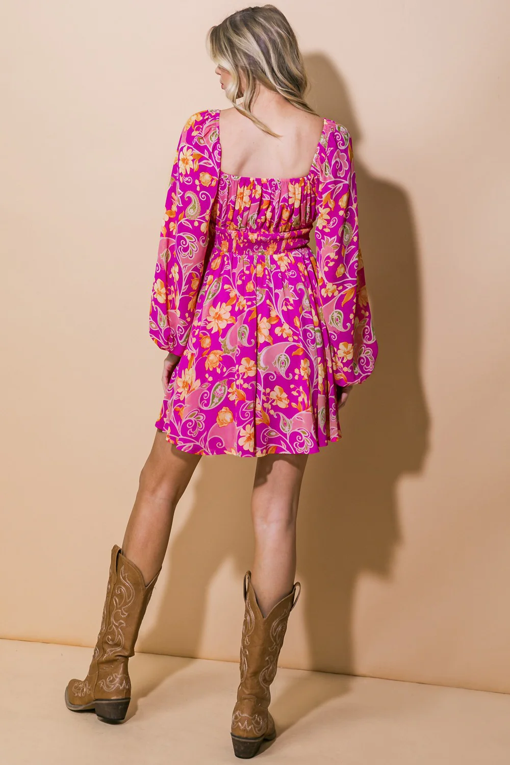 Orchid Floral Flowy Dress - Image 3