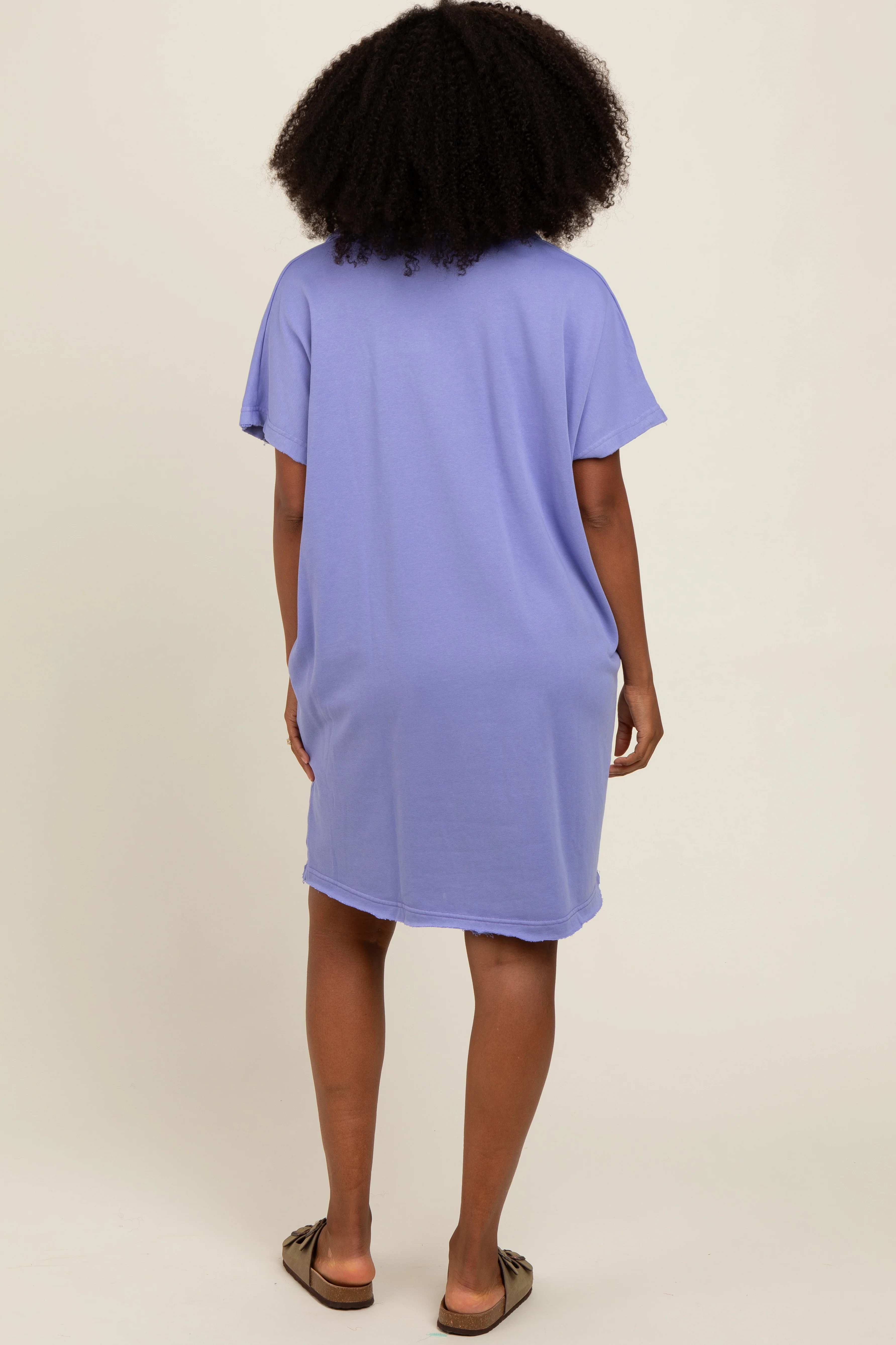 Periwinkle Mineral Washed French Terry Dress - Image 3
