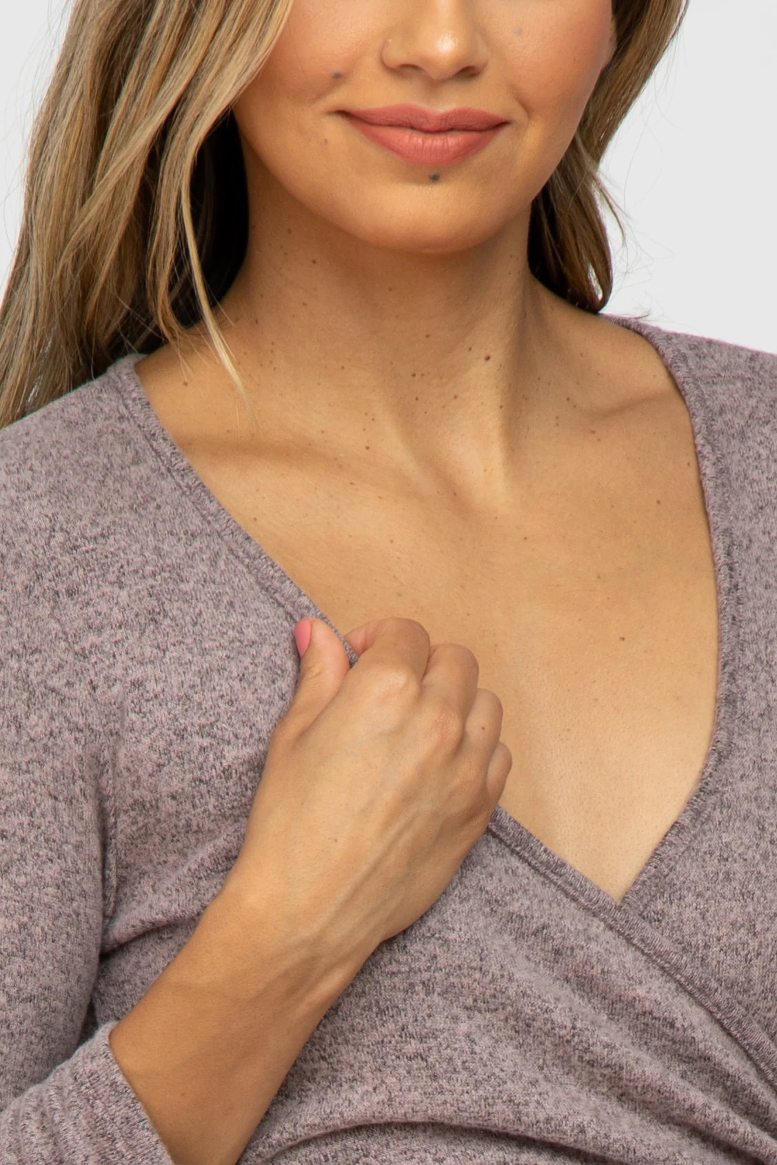Pink Brushed Knit Wrap Top - Image 5