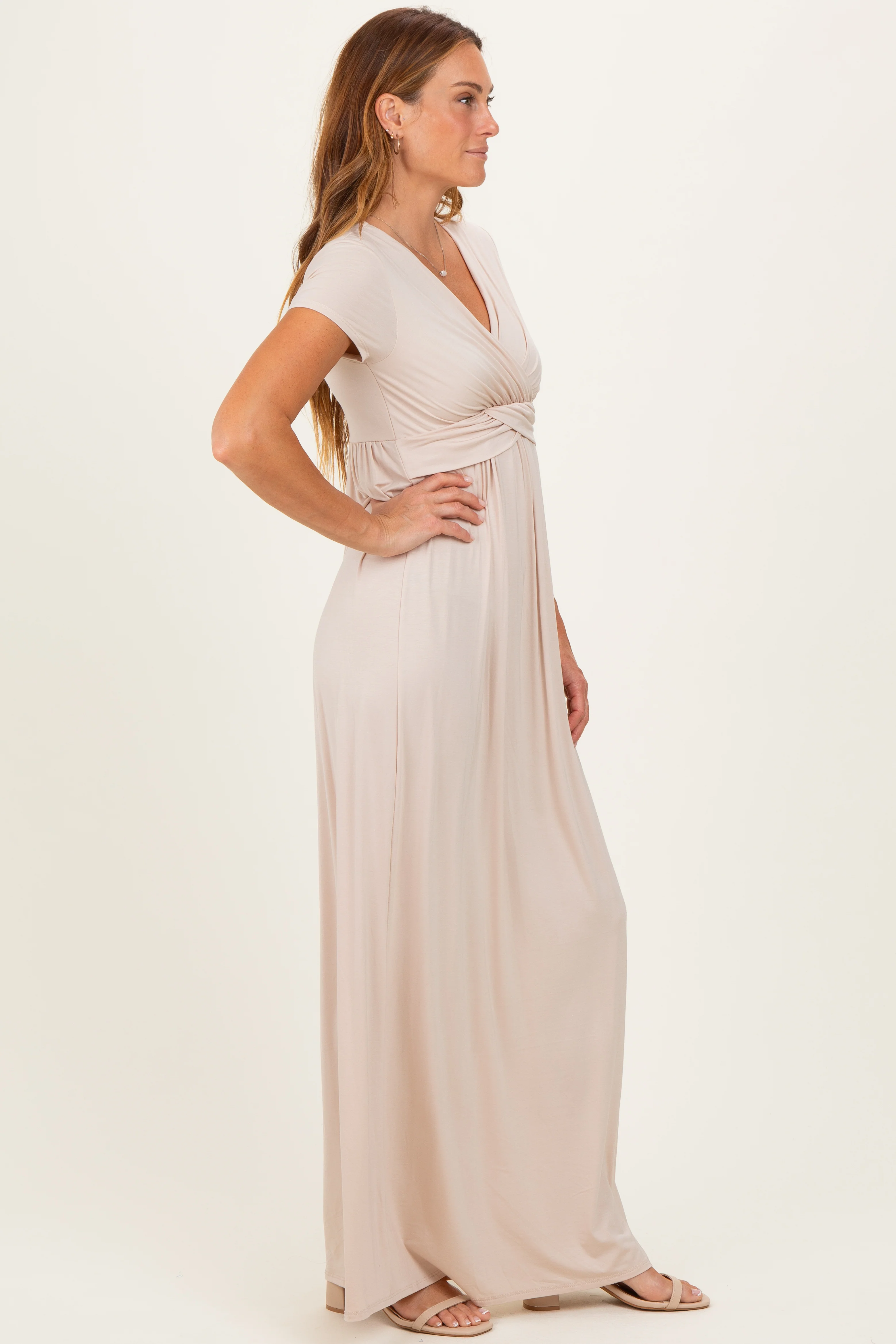 PinkBlush Coco Draped Nursing Maxi Dress - Image 2