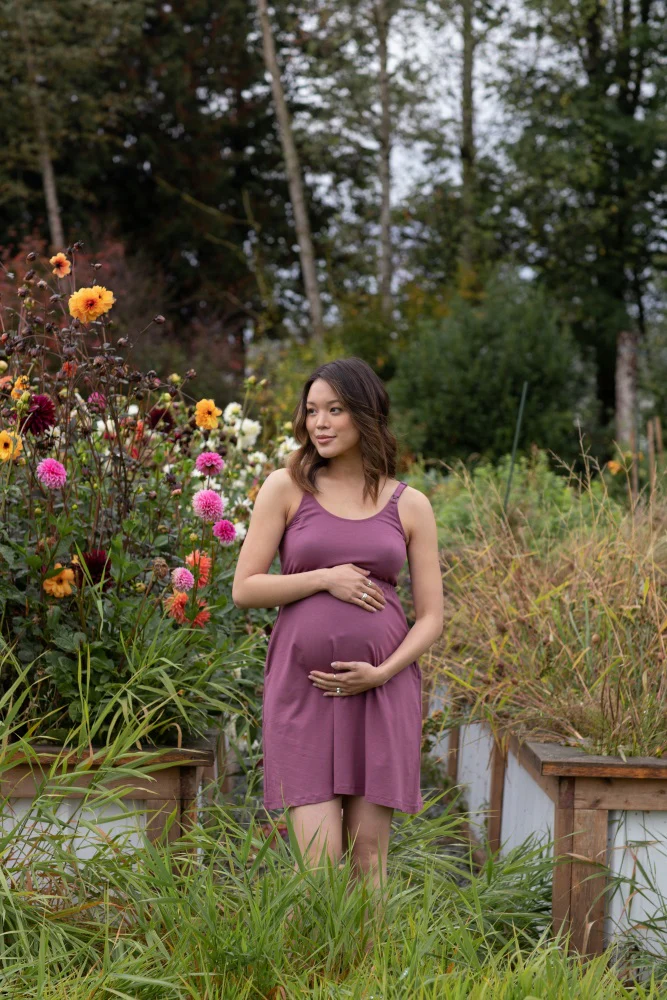 Plum Bravado Drop Front Nursing Maternity Dress - Image 5