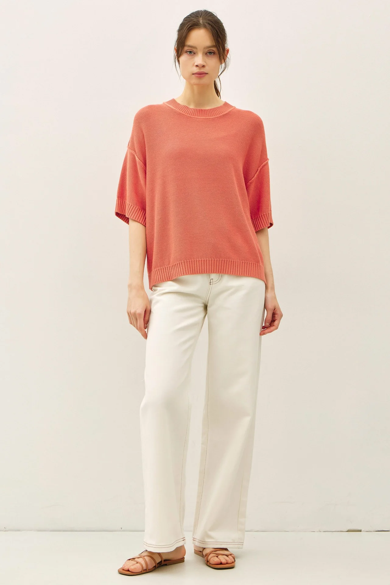 Poppy Oversize Cut Sweater Maternity Top With Raw Edge - Image 6