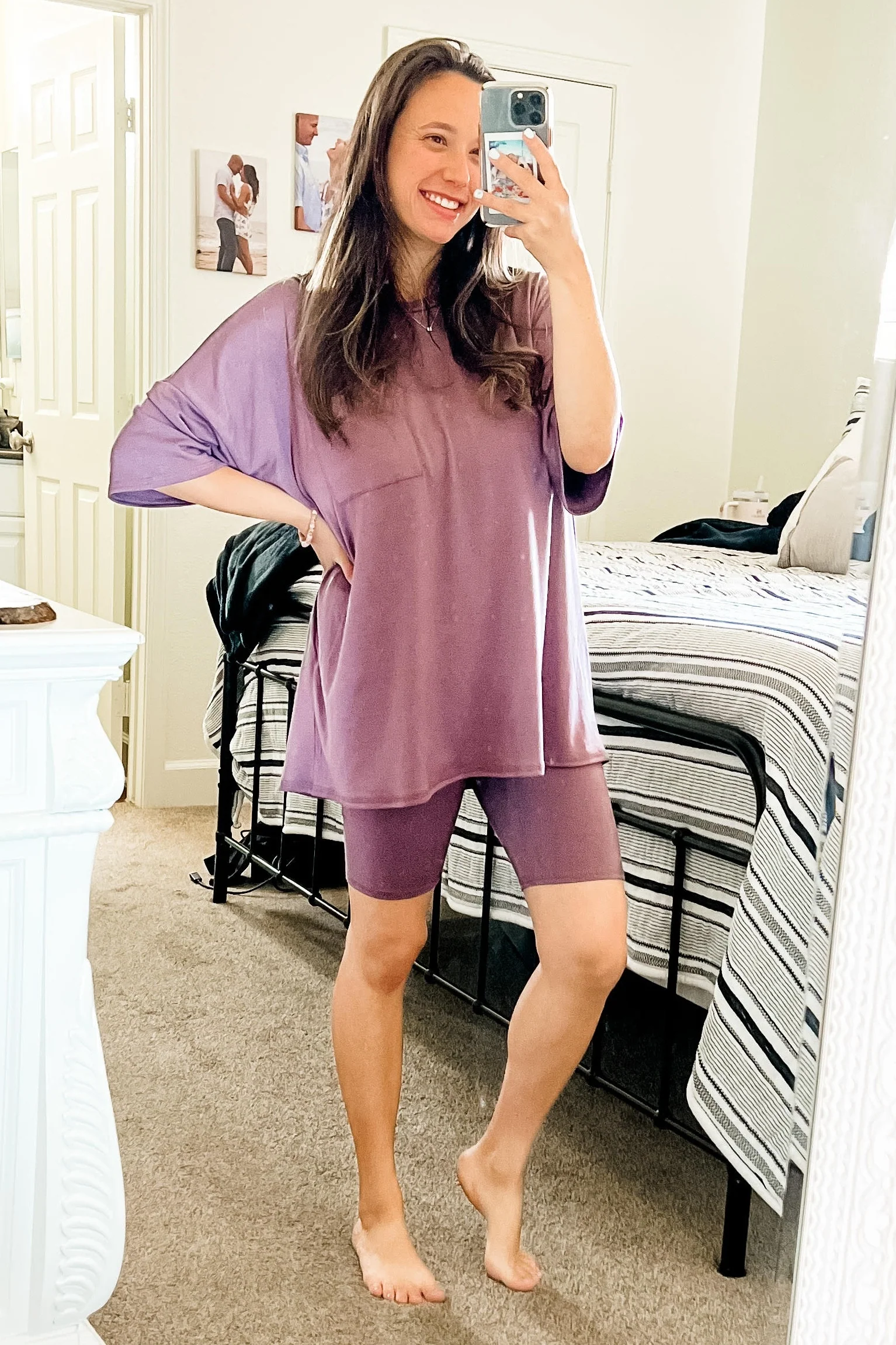 Purple Biker Short Sleep Set - Image 7