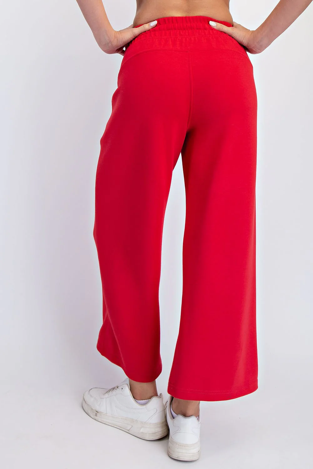 Red Ankle Wide Leg Lounge Pants - Image 4