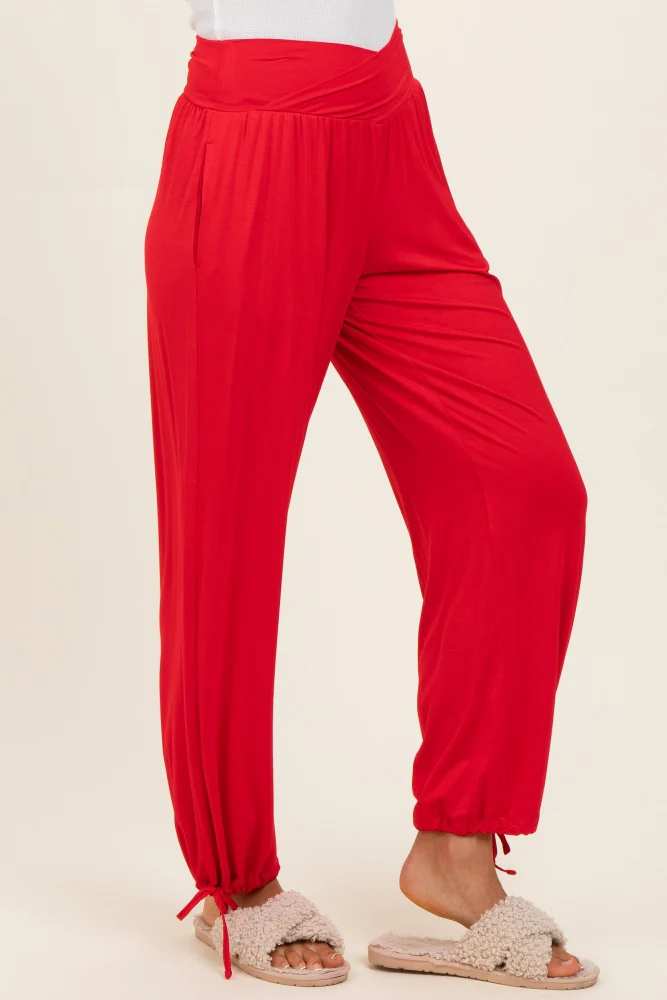Red Crossover Waist Pants - Image 3