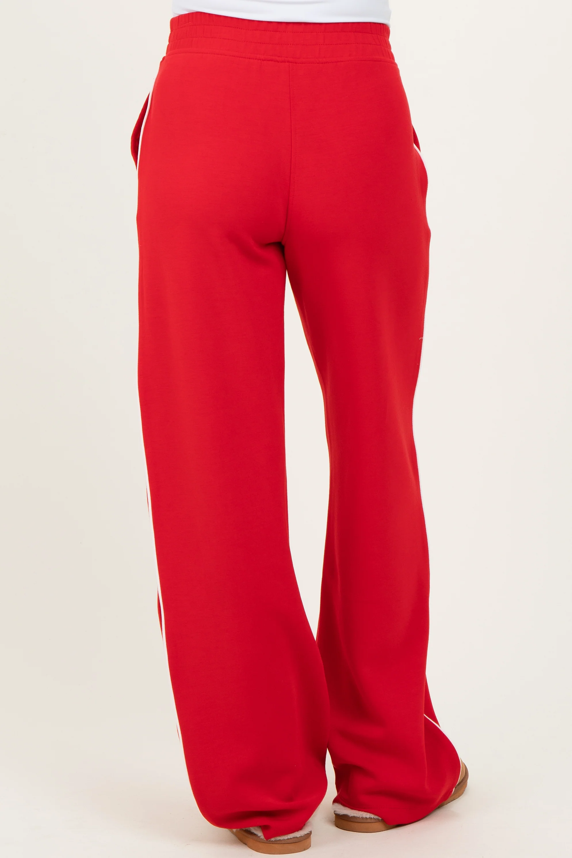 Red Stripe Detail Maternity Lounge Pants - Image 4