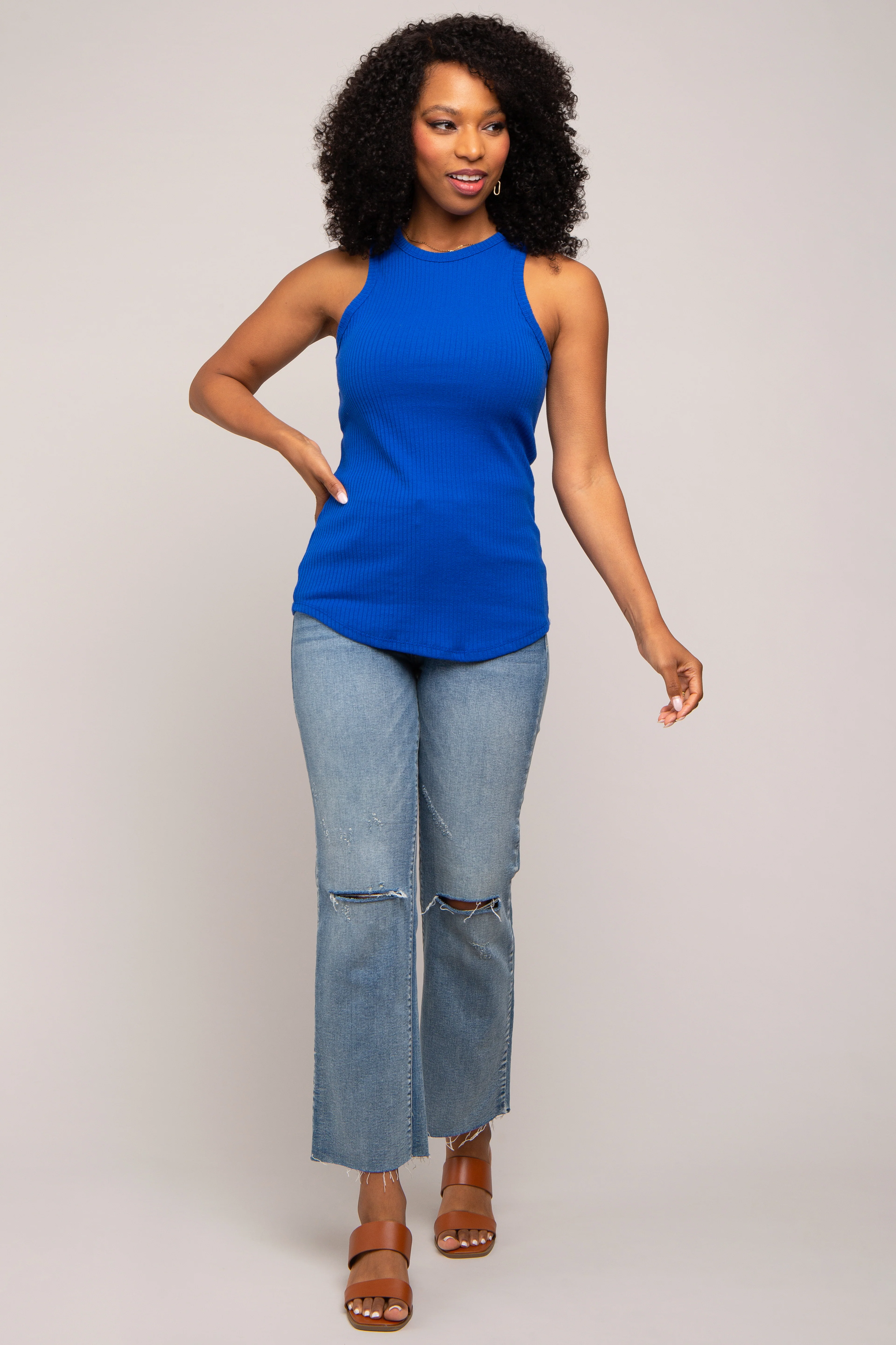 Royal Ribbed Basic Tank Top - Image 4