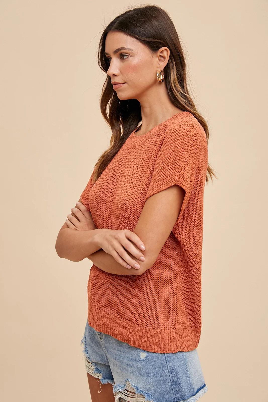 Rust Knit Maternity Top - Image 2
