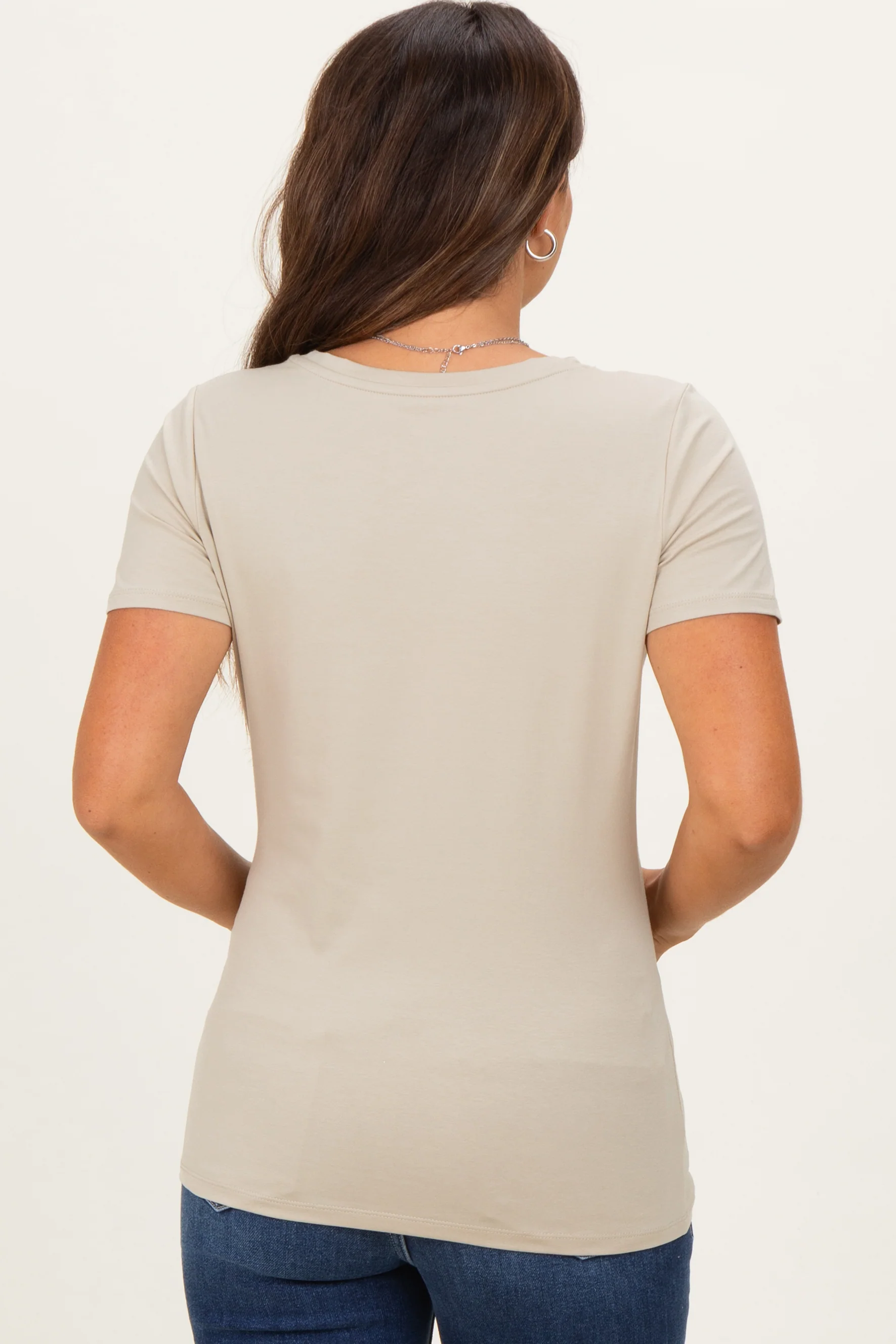 Sage Basic Short Sleeve Maternity Tee - Image 3