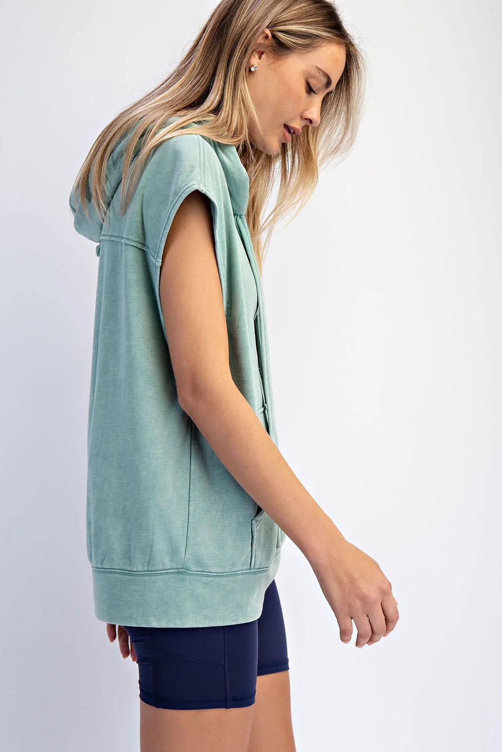 Sage Mineral Wash Sleeveless Hoodie - Image 3