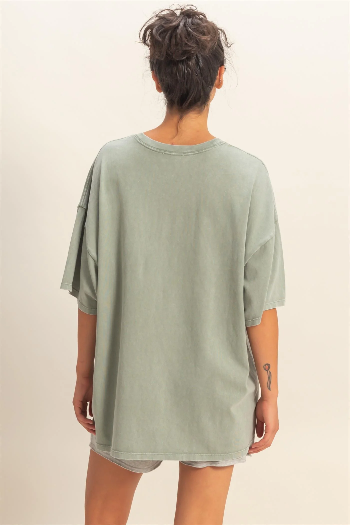 Sage Oversized Mineral Wash T-Shirt - Image 3