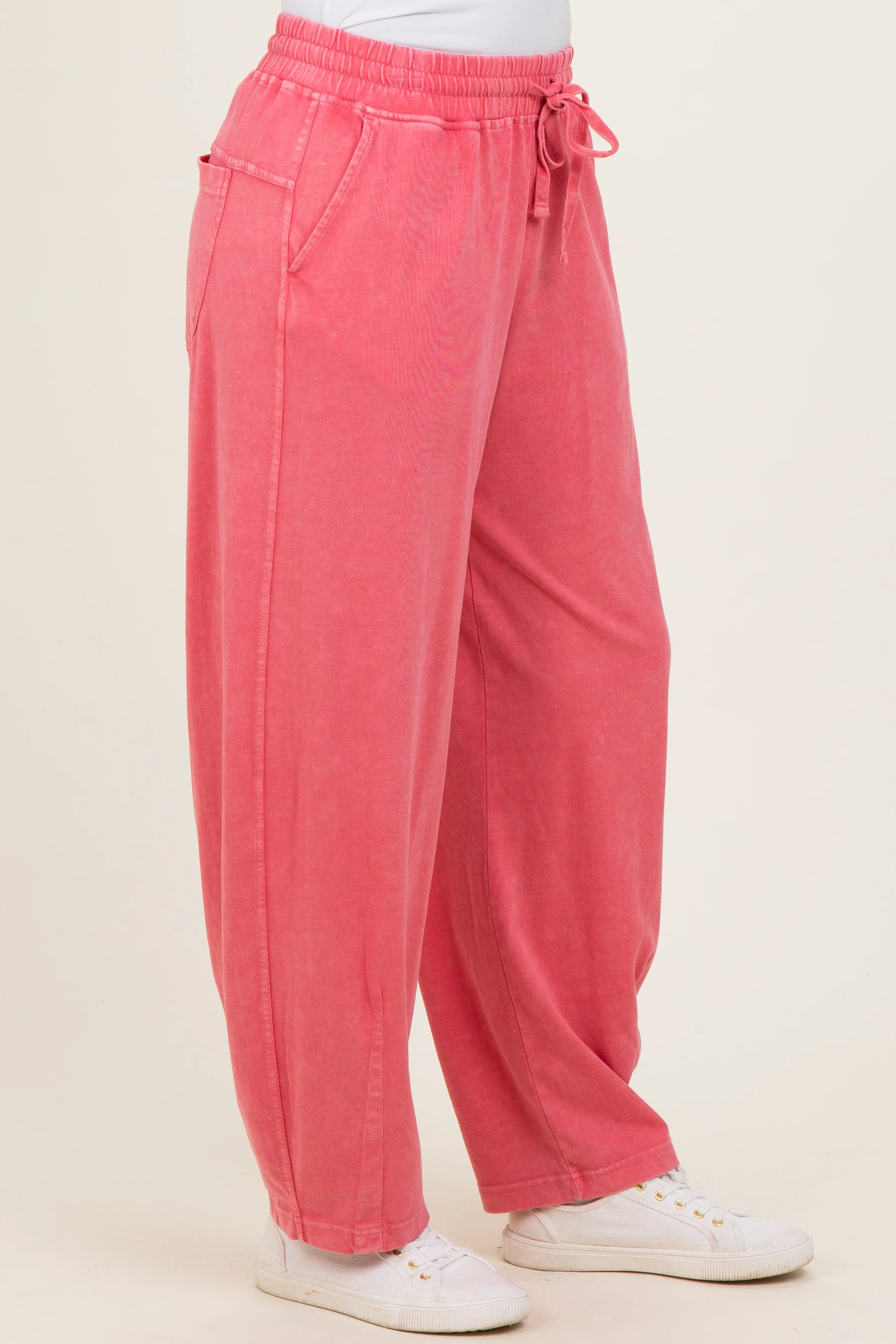 Strawberry Mineral Wash Barrel Leg Lounge Pants - Image 7