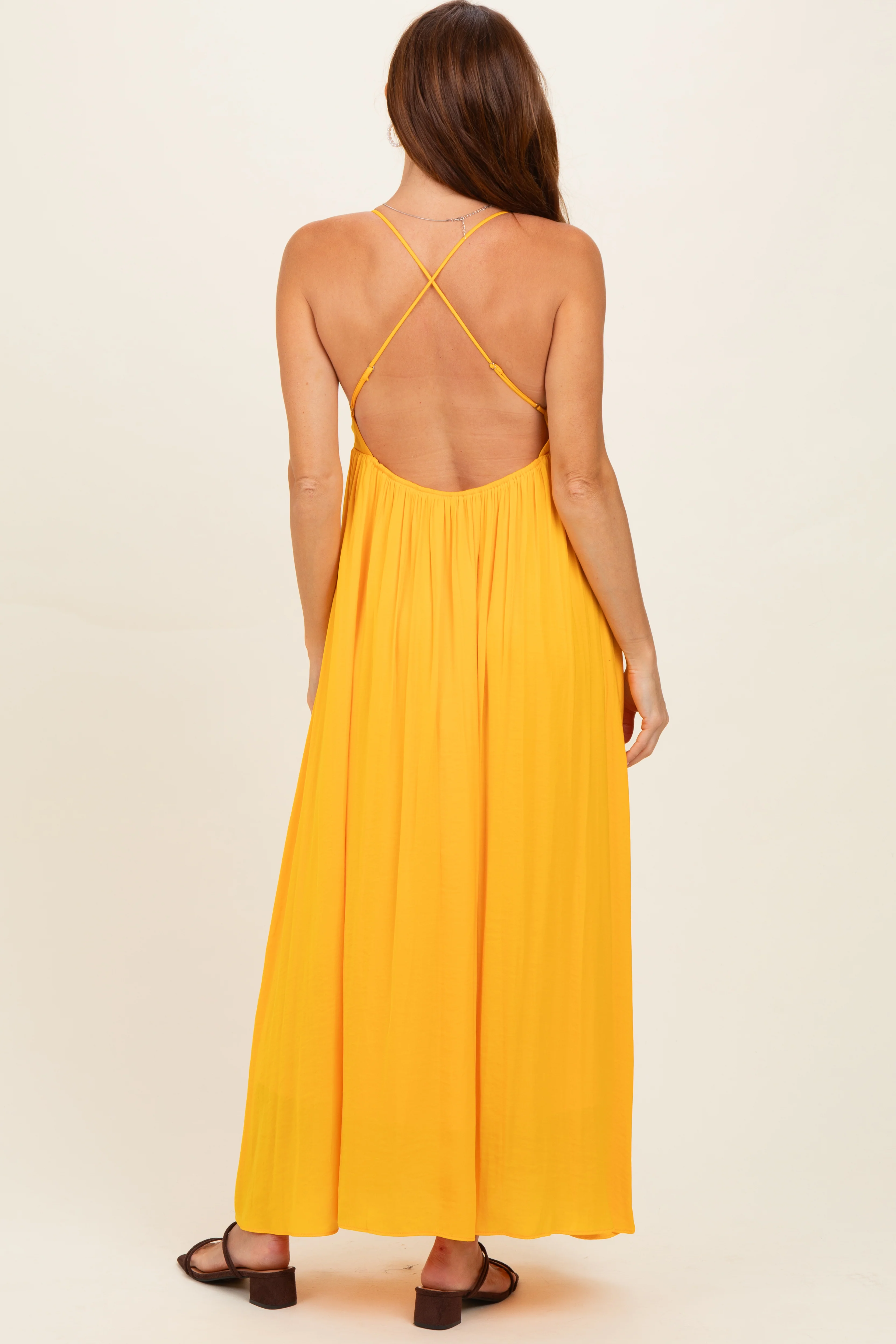 Sunflower V-Neck Open Back Maxi Dress - Image 3