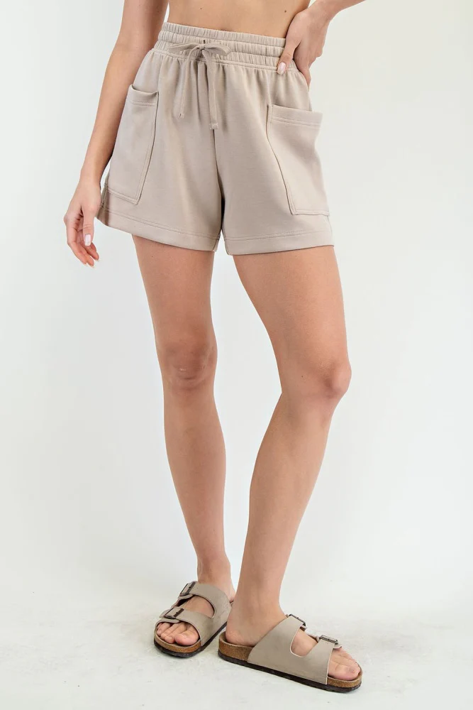 Taupe Patch Pocket Shorts - Image 3