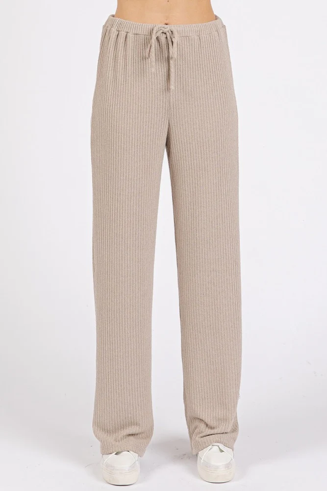 Taupe Rib Knit Tank and Pant Set - Image 7