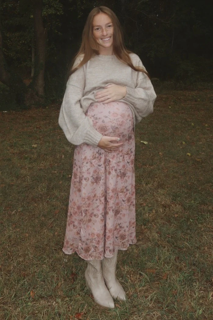 Taupe Ribbed Cuff Maternity Sweater - Image 5