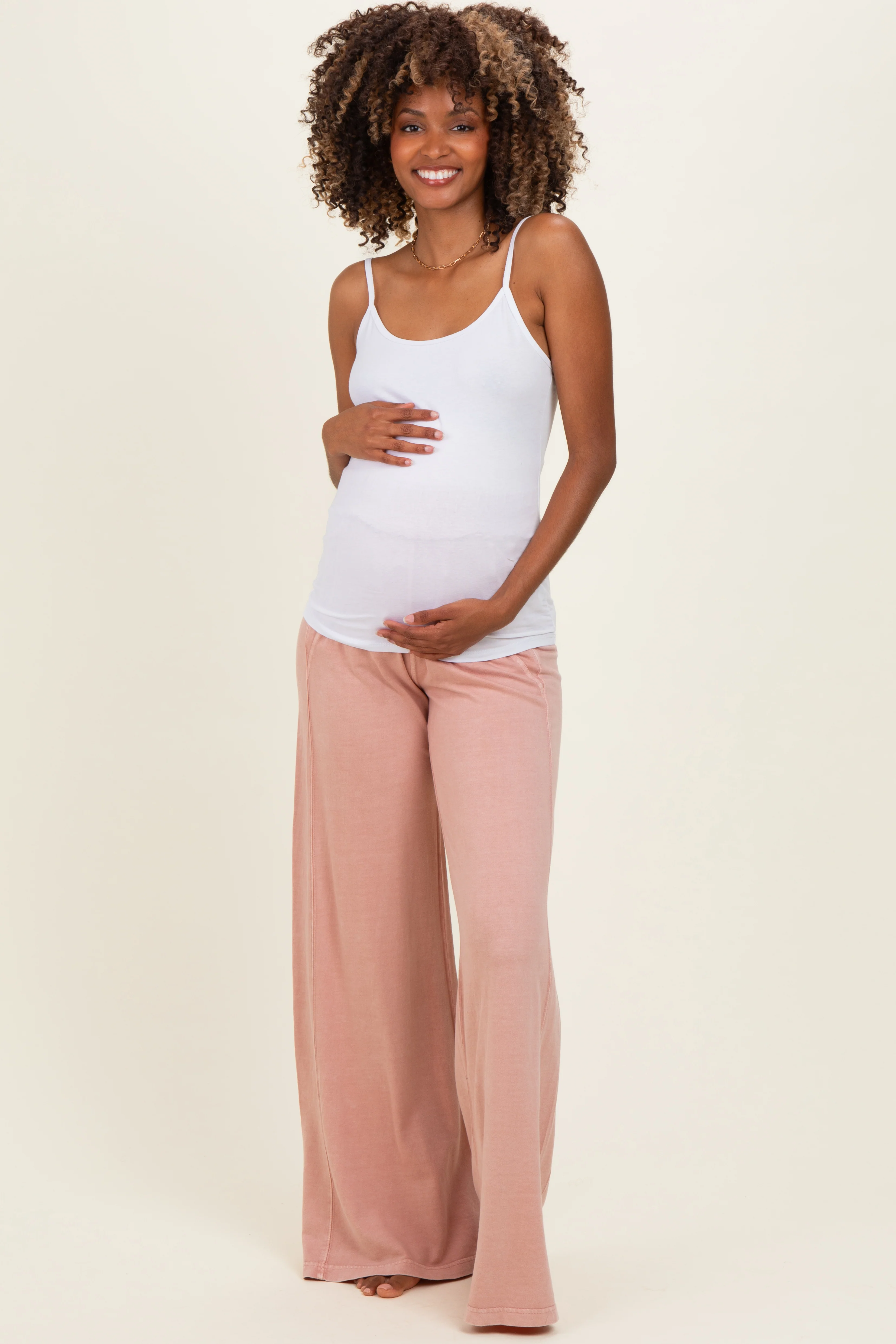 White Basic Adjustable Strap Maternity Cami - Image 2