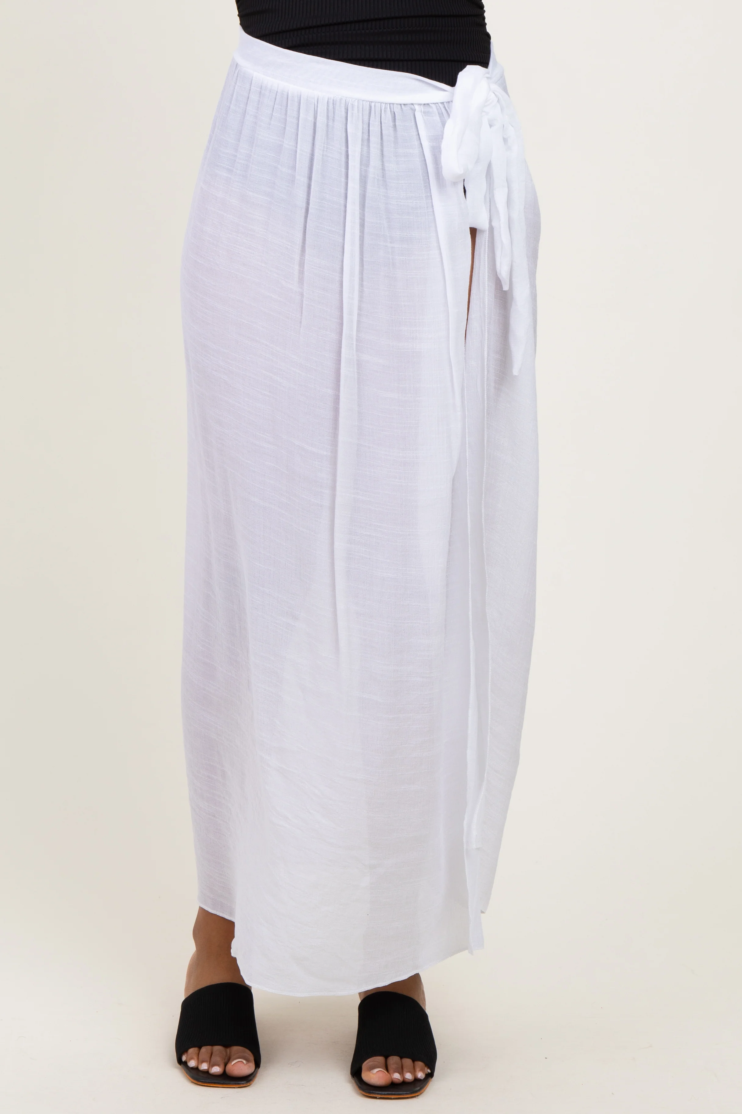 White Loose Beach Cover Up Skirt - Image 4